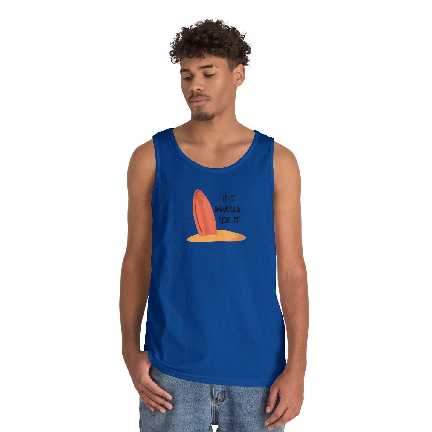 Surfboard Tank Top — "If It Swells Ride It"
