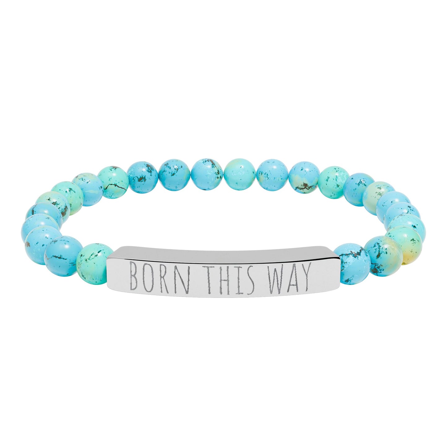 BORN THIS WAY natural stone stretch bracelet