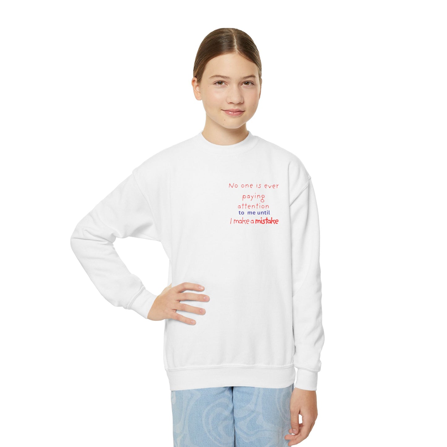 UNISEX YOUTH Sweatshirt — "NO ONE PAYS... "