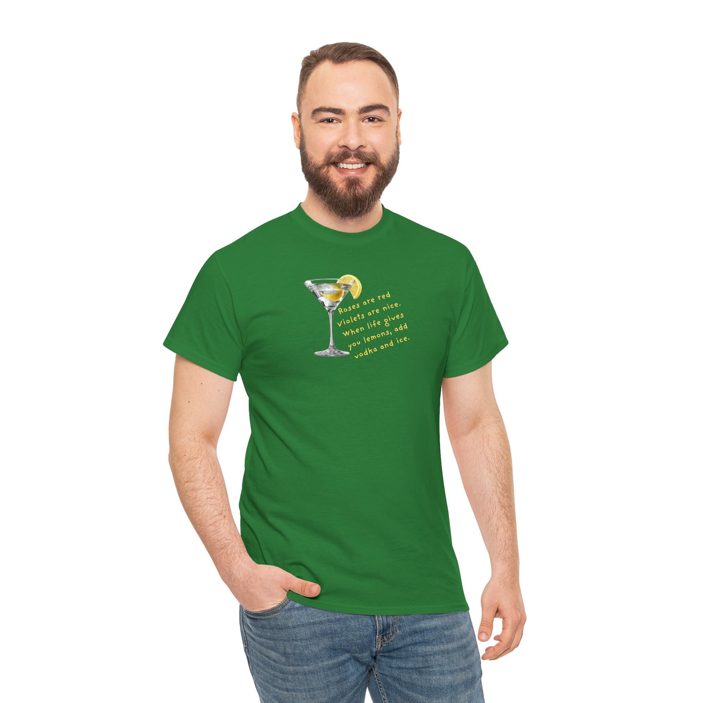 UNISEX Martini Lemon Graphic Tee — 'When life gives you lemons, make a martini'