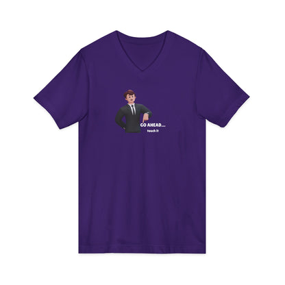 Men's V-Neck Tee – "GO AHEAD... Touch It."
