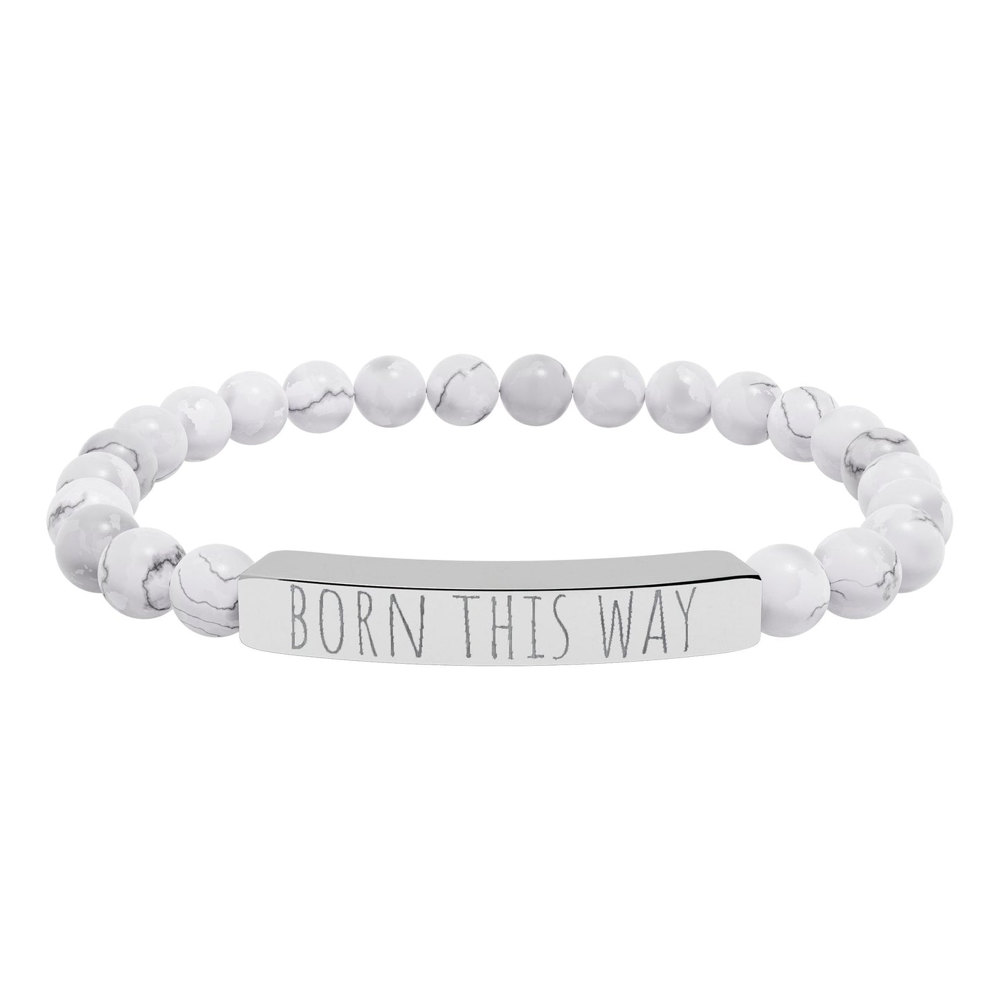 BORN THIS WAY natural stone stretch bracelet