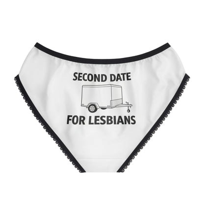 Second Date For Lesbians Briefs — Funny Lesbian Pride Women's Underwear