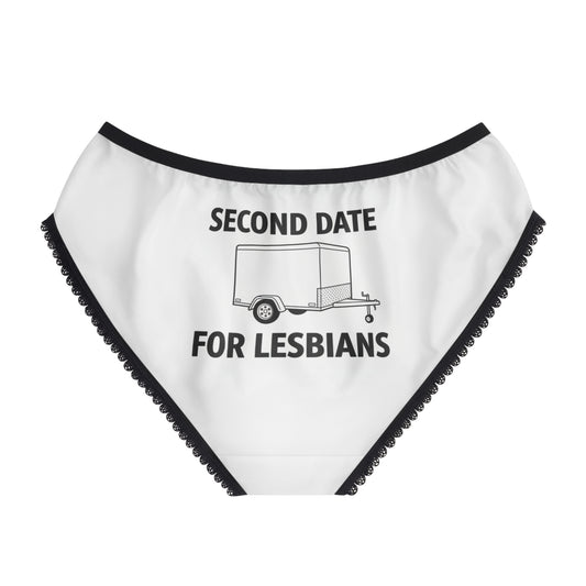 Second Date For Lesbians Briefs — Funny Lesbian Pride Women's Underwear