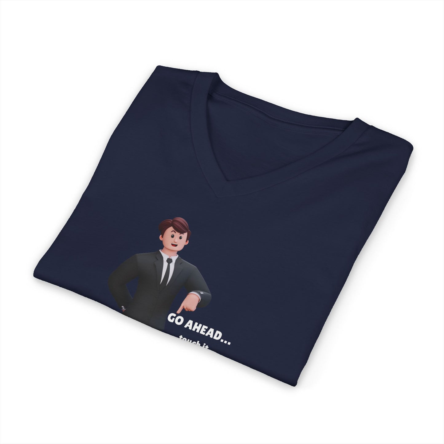 Men's V-Neck Tee – "GO AHEAD... Touch It."
