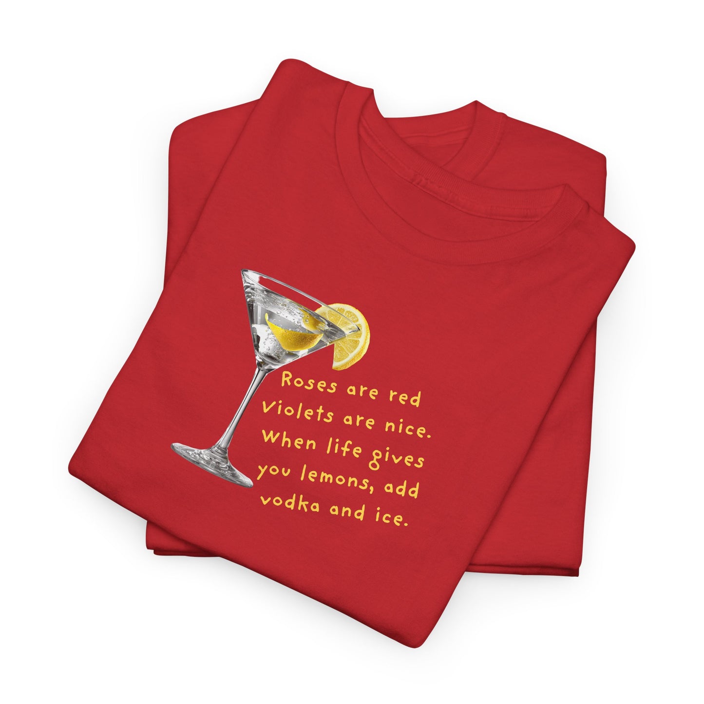 UNISEX Martini Lemon Graphic Tee — 'When life gives you lemons, make a martini'