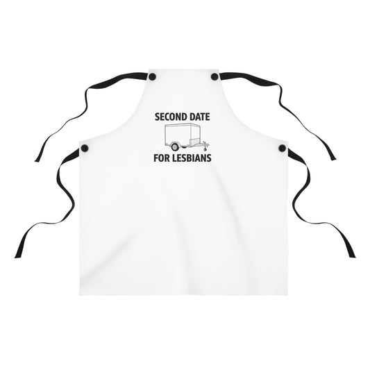Apron — "Second Date for Lesbians" Funny Graphic Cooking Apron