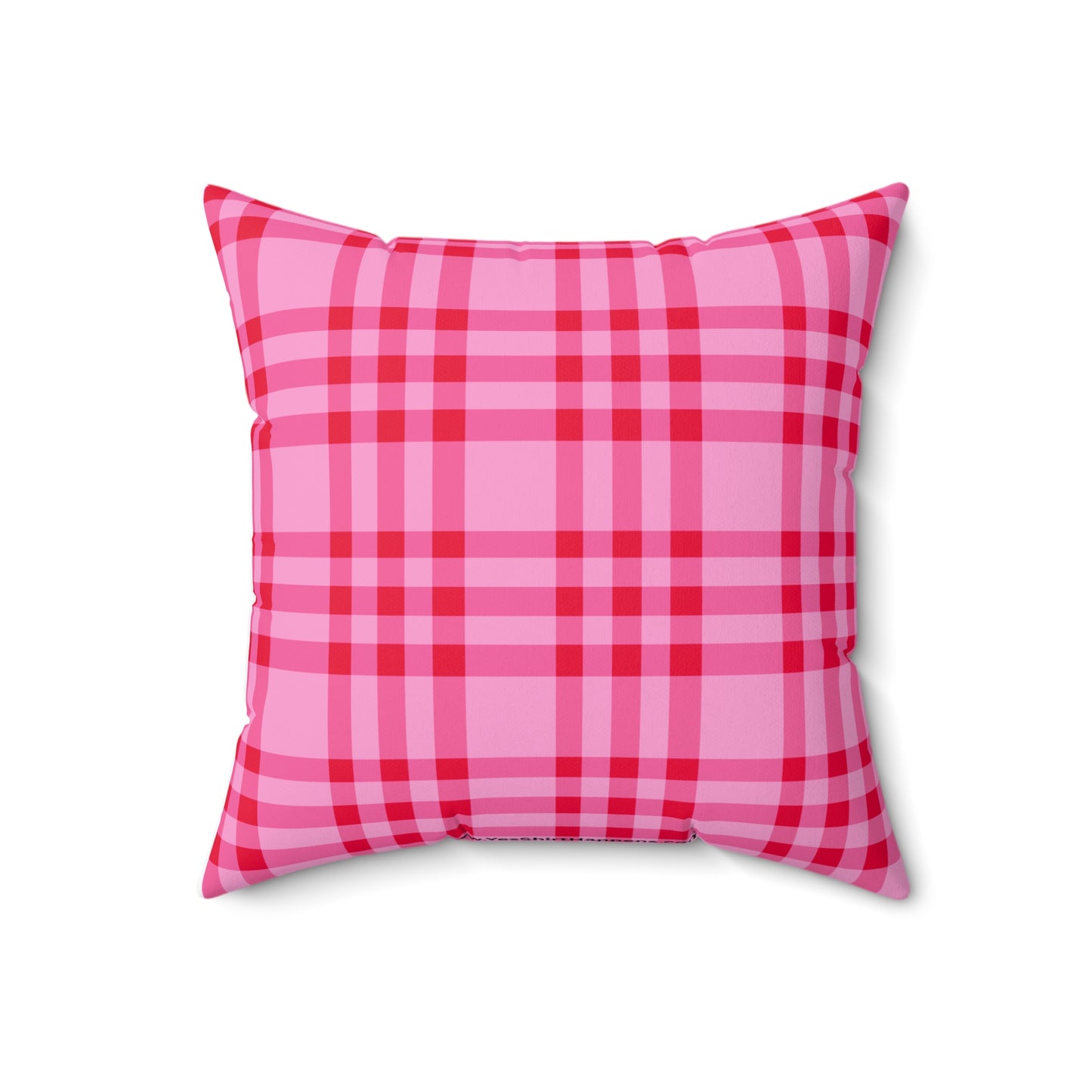 Pink Plaid Pillow — "these some high-end lesbians" decorative square throw pillow