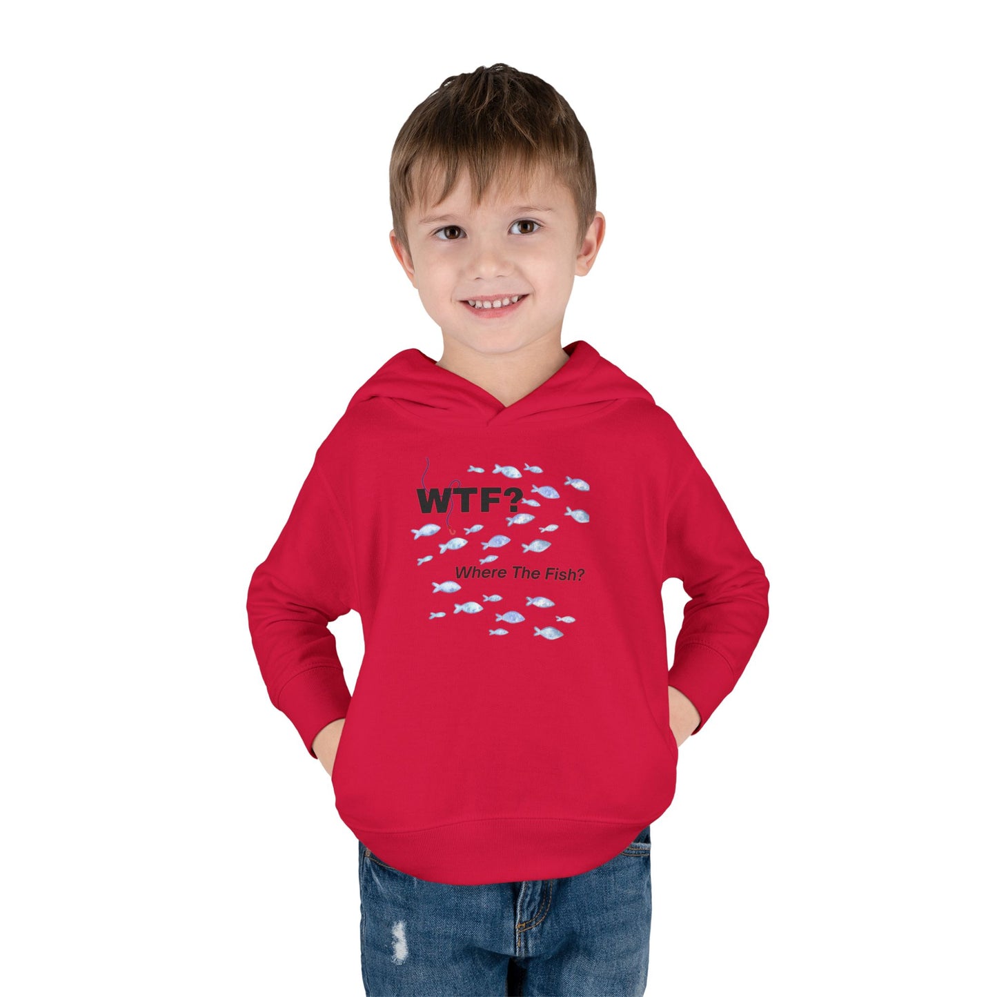UNISEX Toddler Hoodie — "WTF? Where The Fish?"   2T - 6T