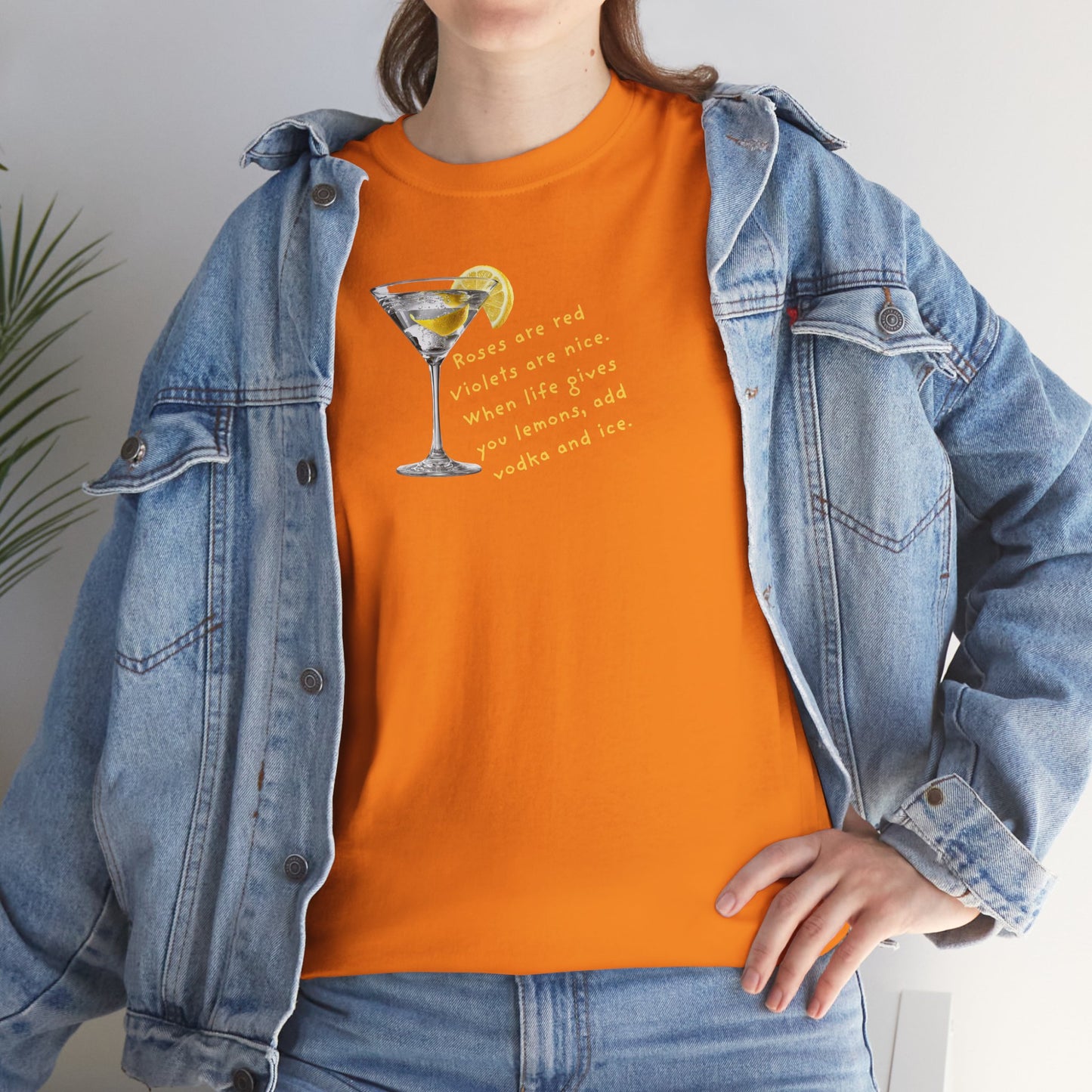 UNISEX Martini Lemon Graphic Tee — 'When life gives you lemons, make a martini'