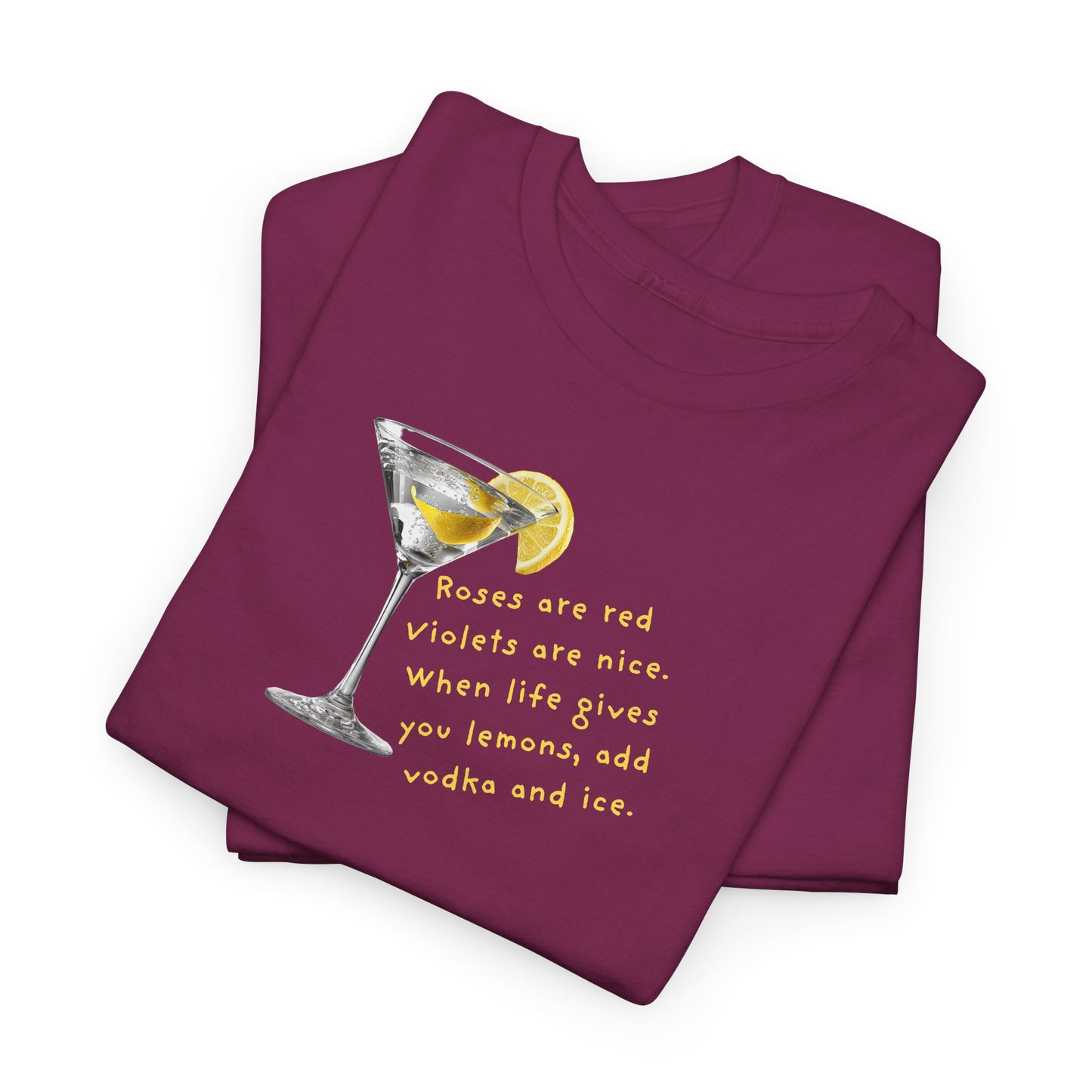 UNISEX Martini Lemon Graphic Tee — 'When life gives you lemons, make a martini'