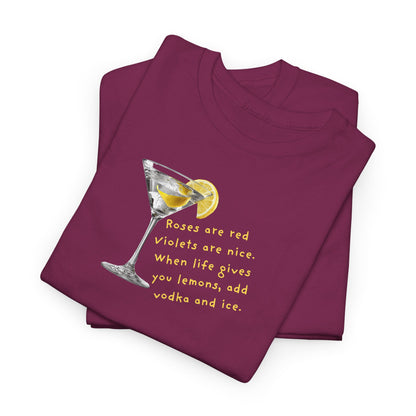 UNISEX Martini Lemon Graphic Tee — 'When life gives you lemons, make a martini'