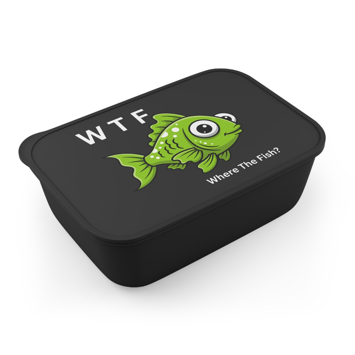 PLA Bento Box — 'WTF Where The Fish?' Lunch Container with Utensils