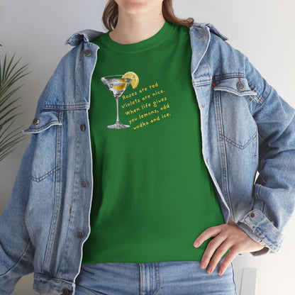 UNISEX Martini Lemon Graphic Tee — 'When life gives you lemons, make a martini'