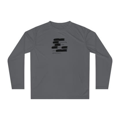 UNISEX  Long Sleeve Shirt — 'Everything Is Fine Government'    Redacted Design