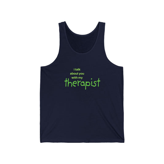 UNISEX Tank Top – Cute Green "Therapist"