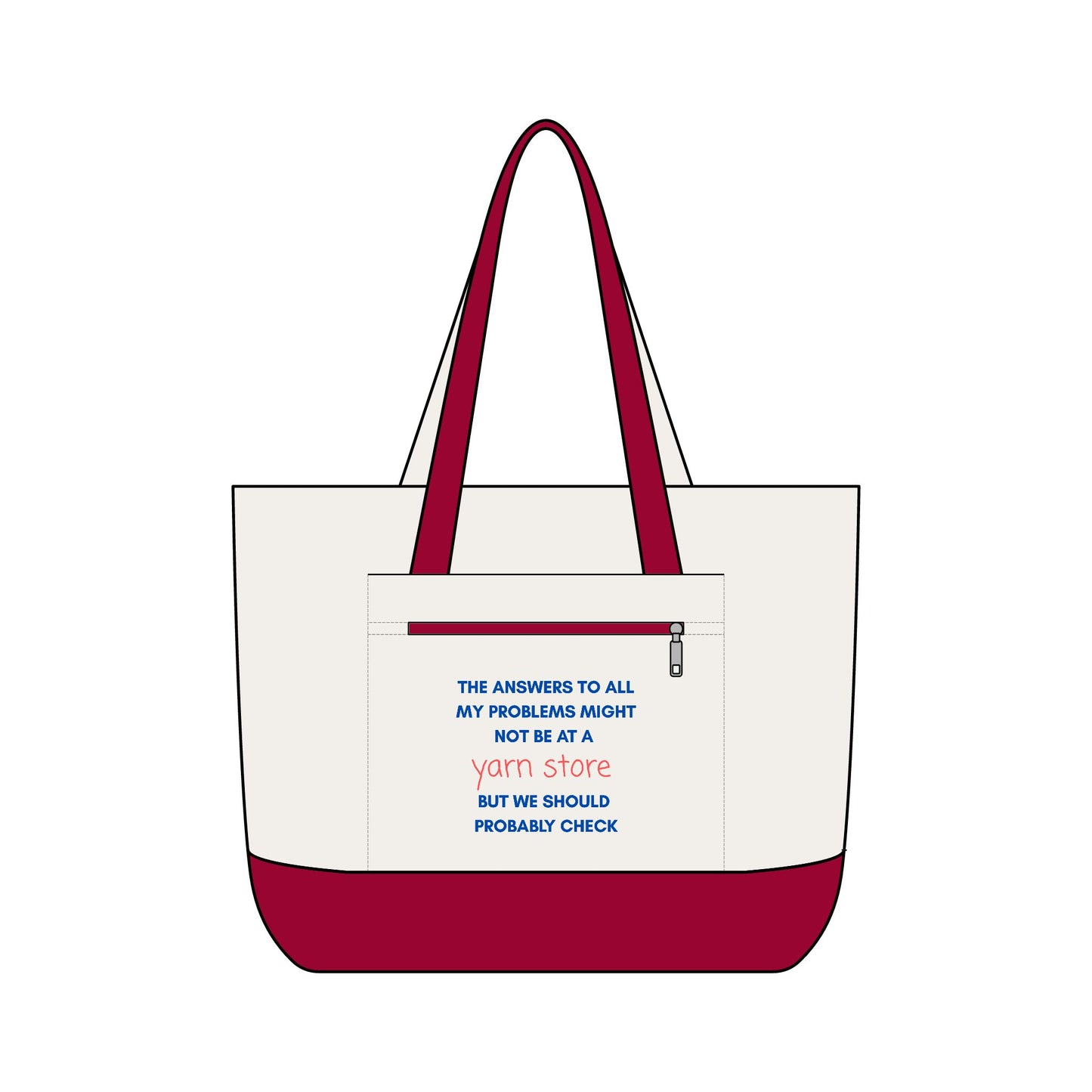 Tote Bag — "The Answers to All My Problems Might Not Be at a Yarn Store" Canvas