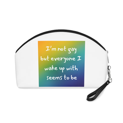 Makeup Bag — 'I'm Not Gay But Everyone I Wake Up With Seems To Be' Rainbow Cosmetic Pouch