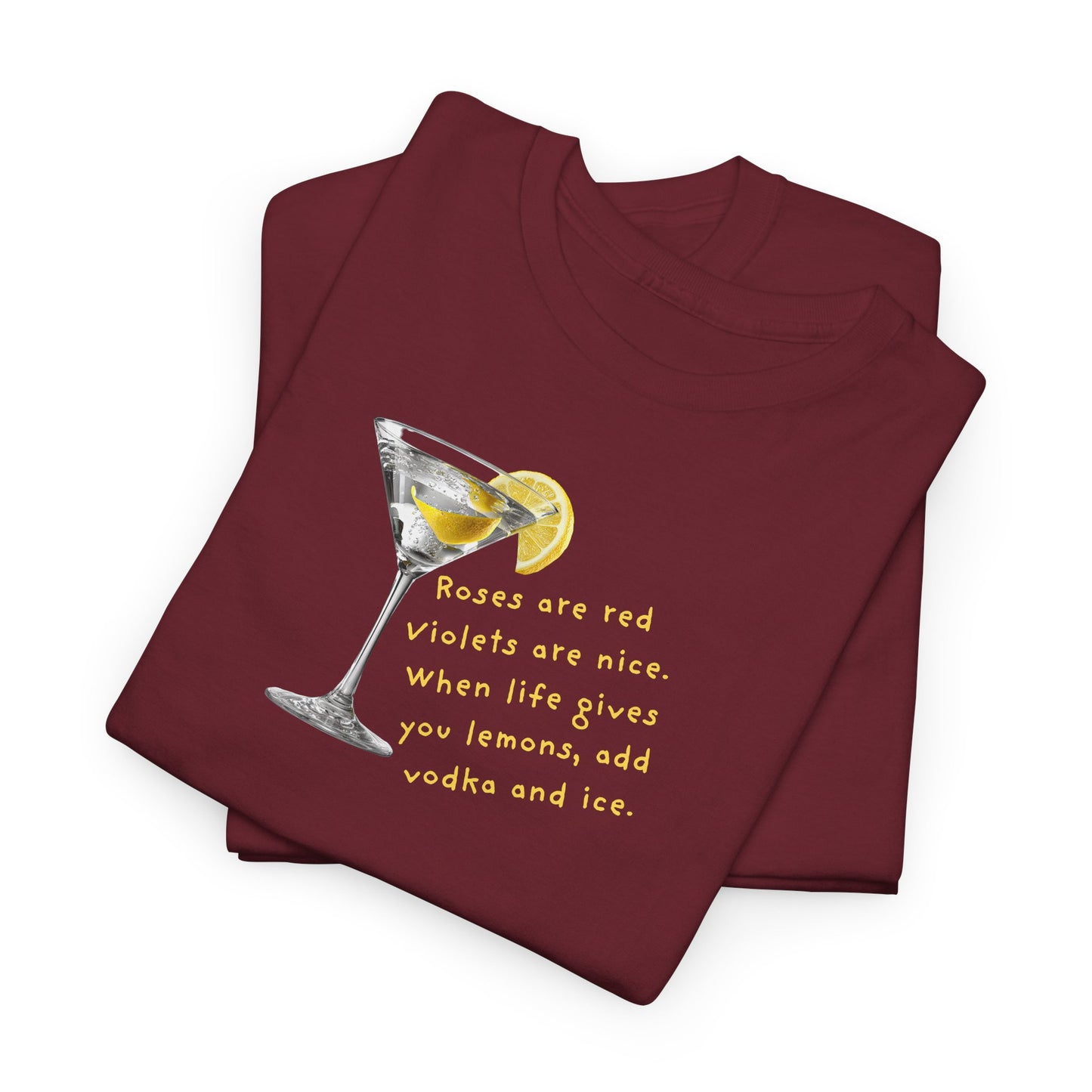 UNISEX Martini Lemon Graphic Tee — 'When life gives you lemons, make a martini'