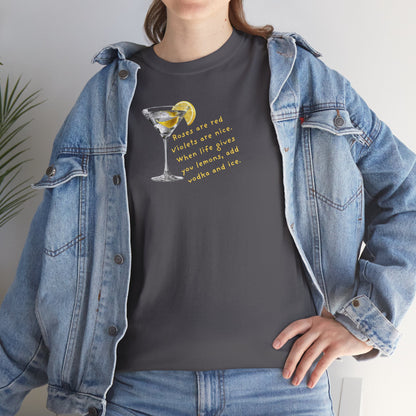 UNISEX Martini Lemon Graphic Tee — 'When life gives you lemons, make a martini'