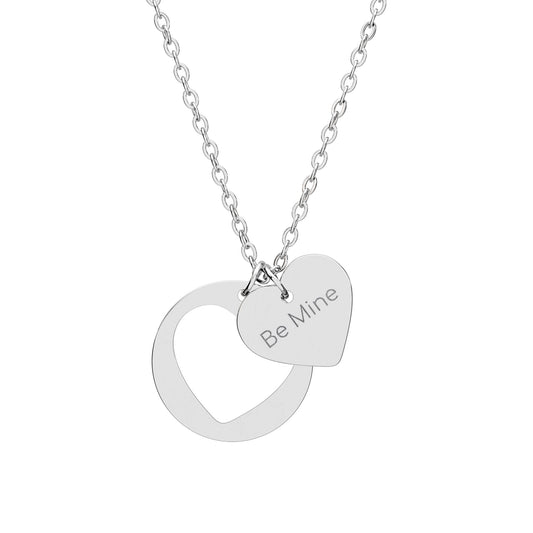 Valentine Heart Cutout Necklace — "Be Mine"