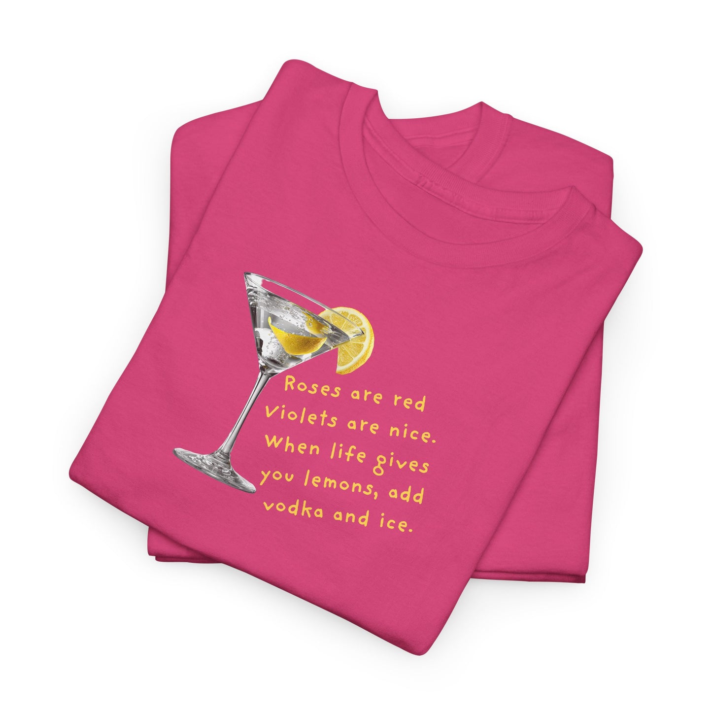 UNISEX Martini Lemon Graphic Tee — 'When life gives you lemons, make a martini'