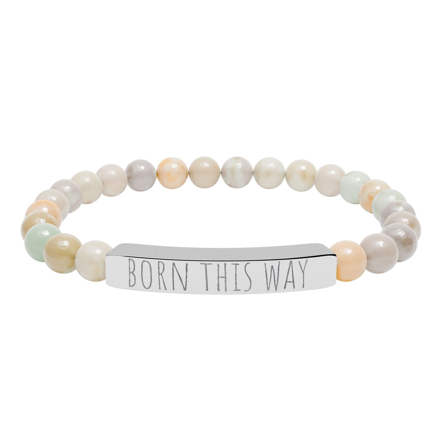 BORN THIS WAY natural stone stretch bracelet