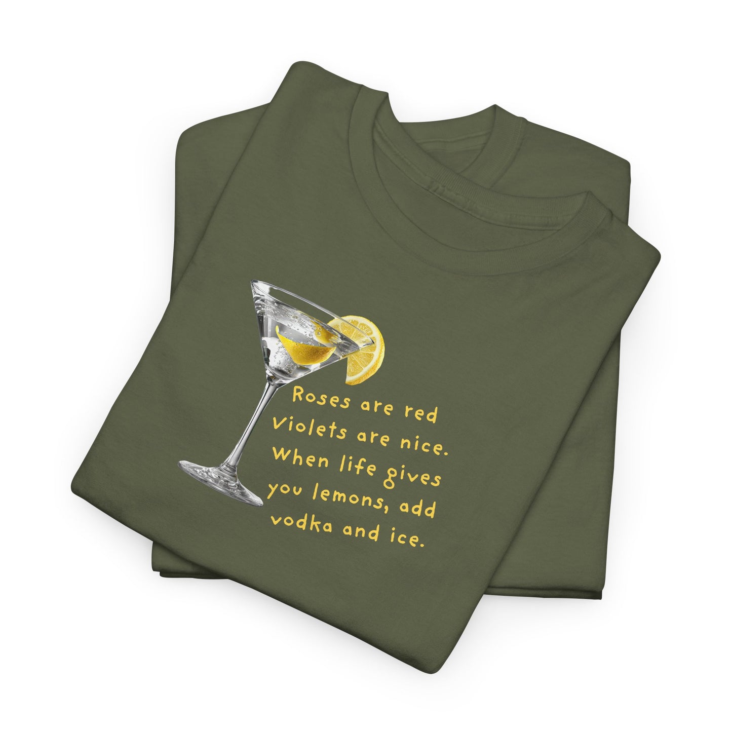 UNISEX Martini Lemon Graphic Tee — 'When life gives you lemons, make a martini'
