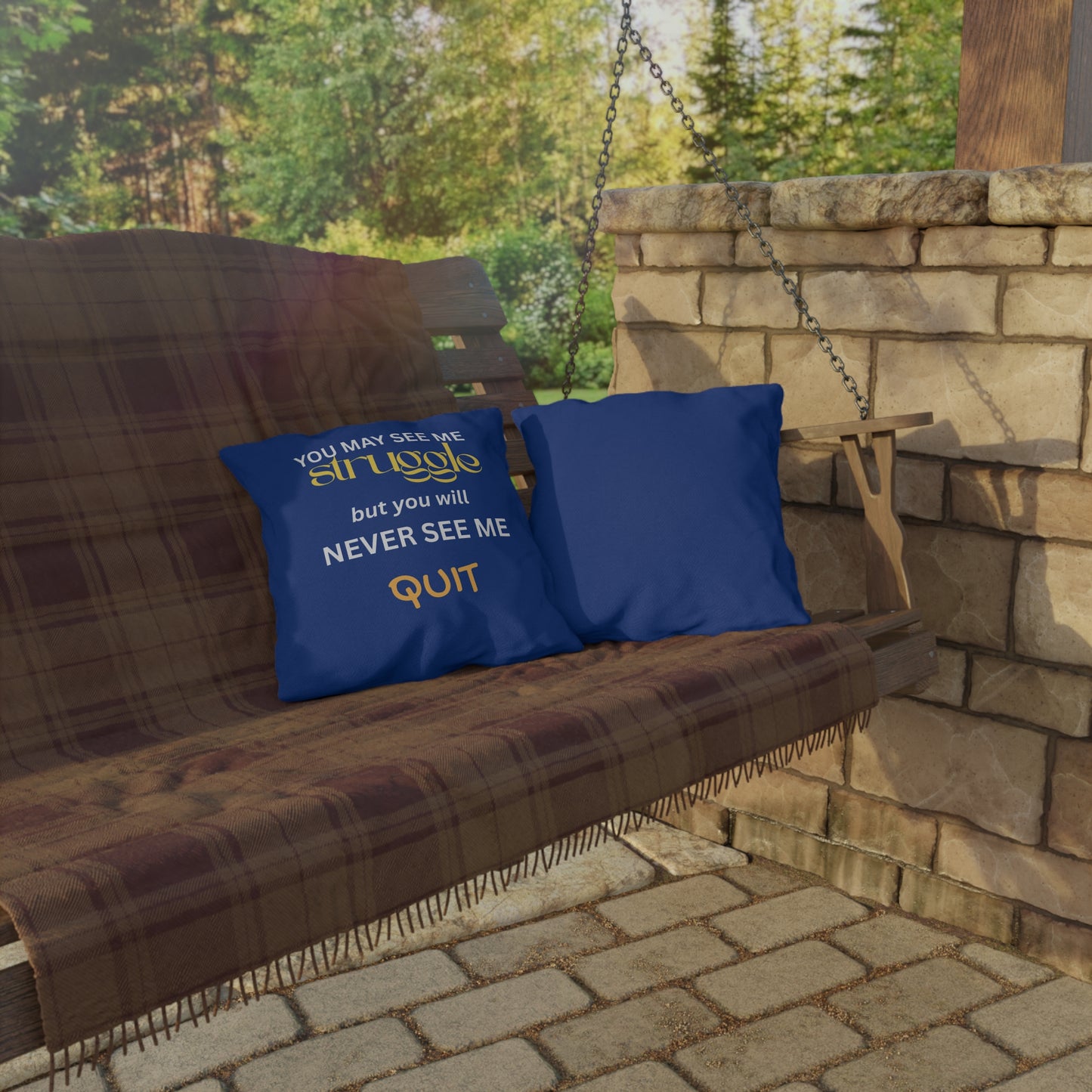 Outdoor Pillow — "You May See Me Struggle... "