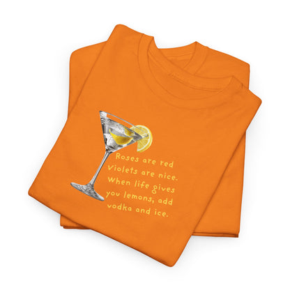 UNISEX Martini Lemon Graphic Tee — 'When life gives you lemons, make a martini'