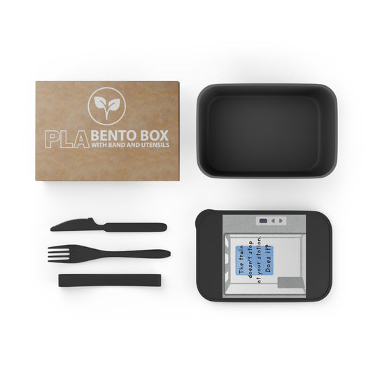 PLA Bento Box with Utensils —  "The train doesn't stop at your station. Does it?"          Reusable Eco Lunchbox