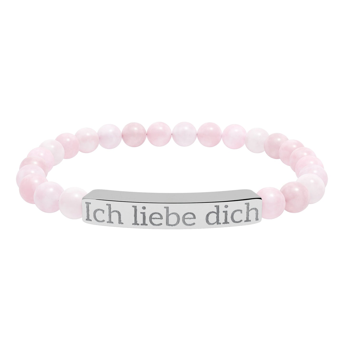 Natural Stone Stretch Bracelet -  'Ich liebe dich'  I love You in German