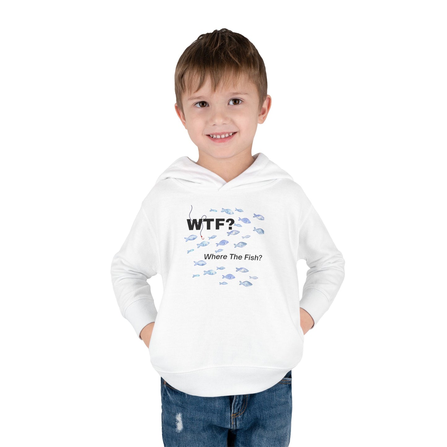 UNISEX Toddler Hoodie — "WTF? Where The Fish?"   2T - 6T