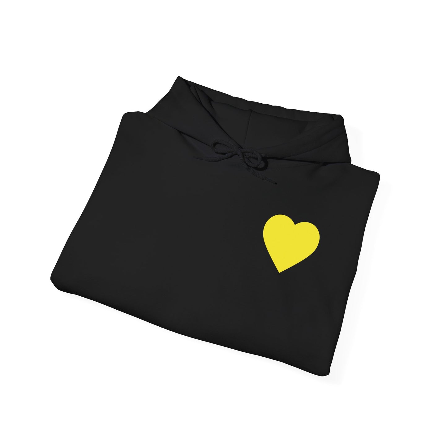 UNISEX HOODIE -  Yellow Heart & 'Human Rights Belong to Everyone' Back & Front Design