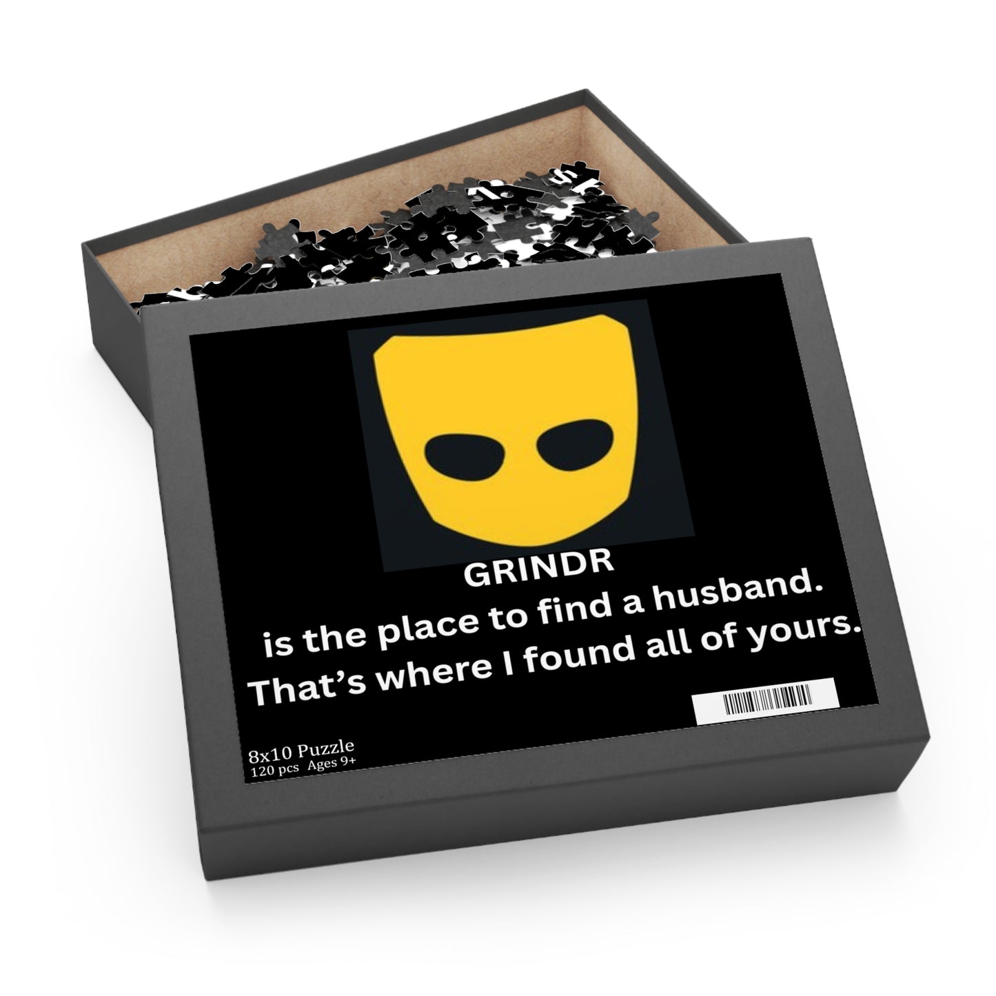 Grindr Joke Puzzle — "GRINDR is the place to find a husband... " (120/or/500 pcs)