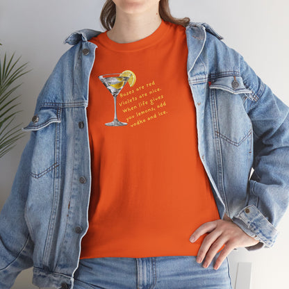 UNISEX Martini Lemon Graphic Tee — 'When life gives you lemons, make a martini'