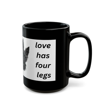 Scottish Terrier Mug — “Love Has Four Legs”