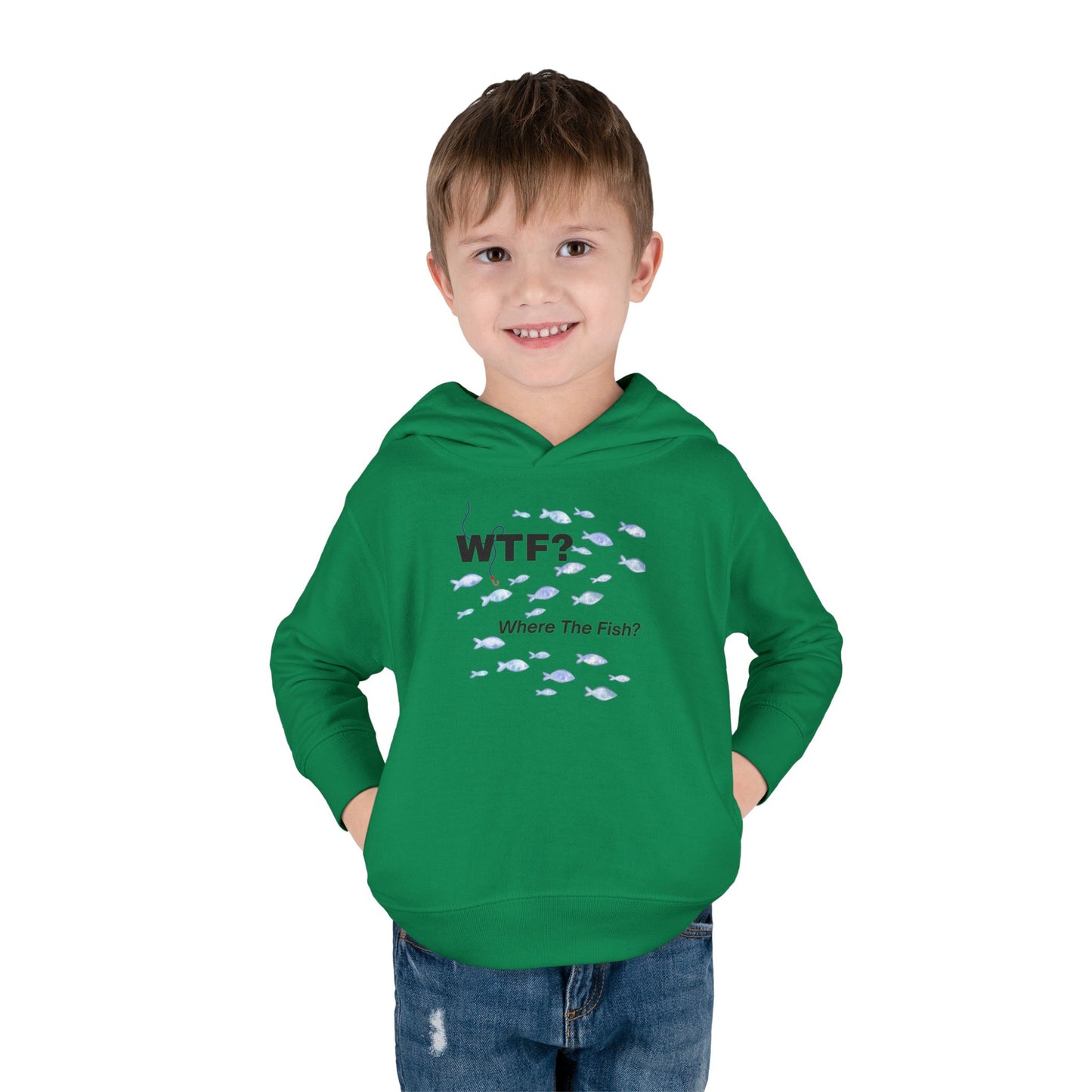UNISEX Toddler Hoodie — "WTF? Where The Fish?"   2T - 6T