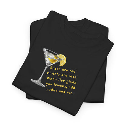 UNISEX Martini Lemon Graphic Tee — 'When life gives you lemons, make a martini'