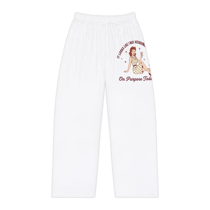 Retro Pin-Up 'On Purpose Today' Women's Pajama Pants