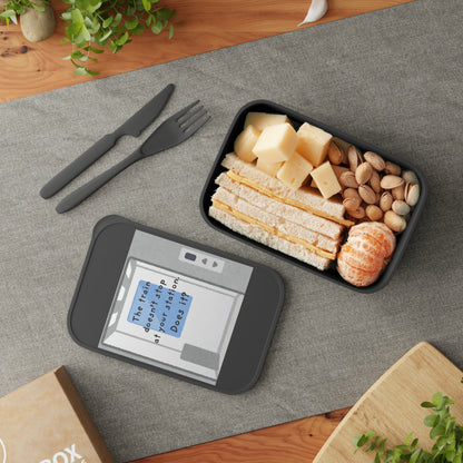 PLA Bento Box with Utensils —  "The train doesn't stop at your station. Does it?"          Reusable Eco Lunchbox