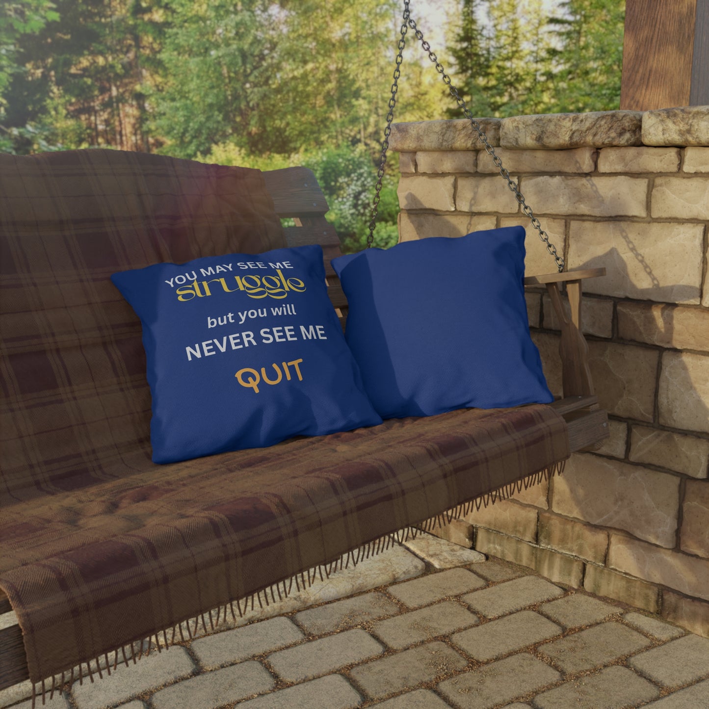 Outdoor Pillow — "You May See Me Struggle... "