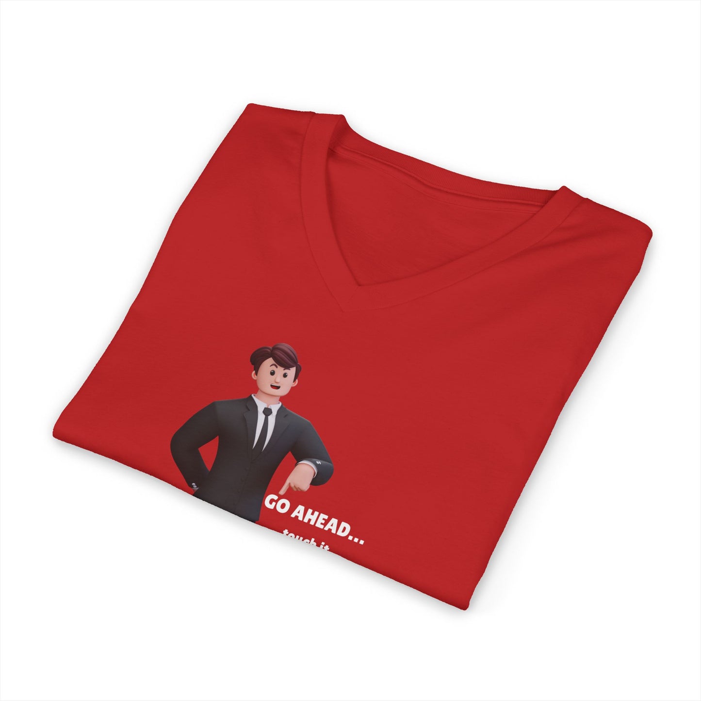 Men's V-Neck Tee – "GO AHEAD... Touch It."