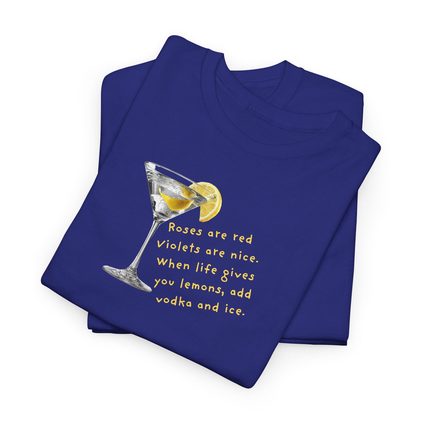 UNISEX Martini Lemon Graphic Tee — 'When life gives you lemons, make a martini'