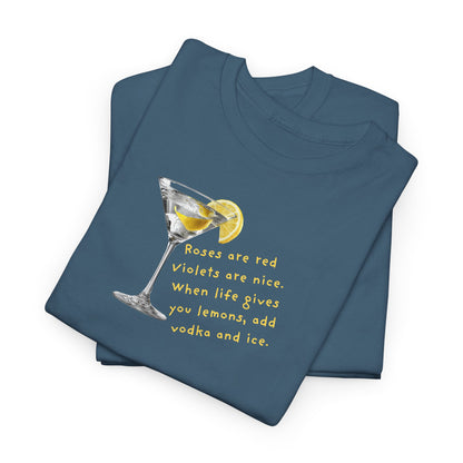 UNISEX Martini Lemon Graphic Tee — 'When life gives you lemons, make a martini'