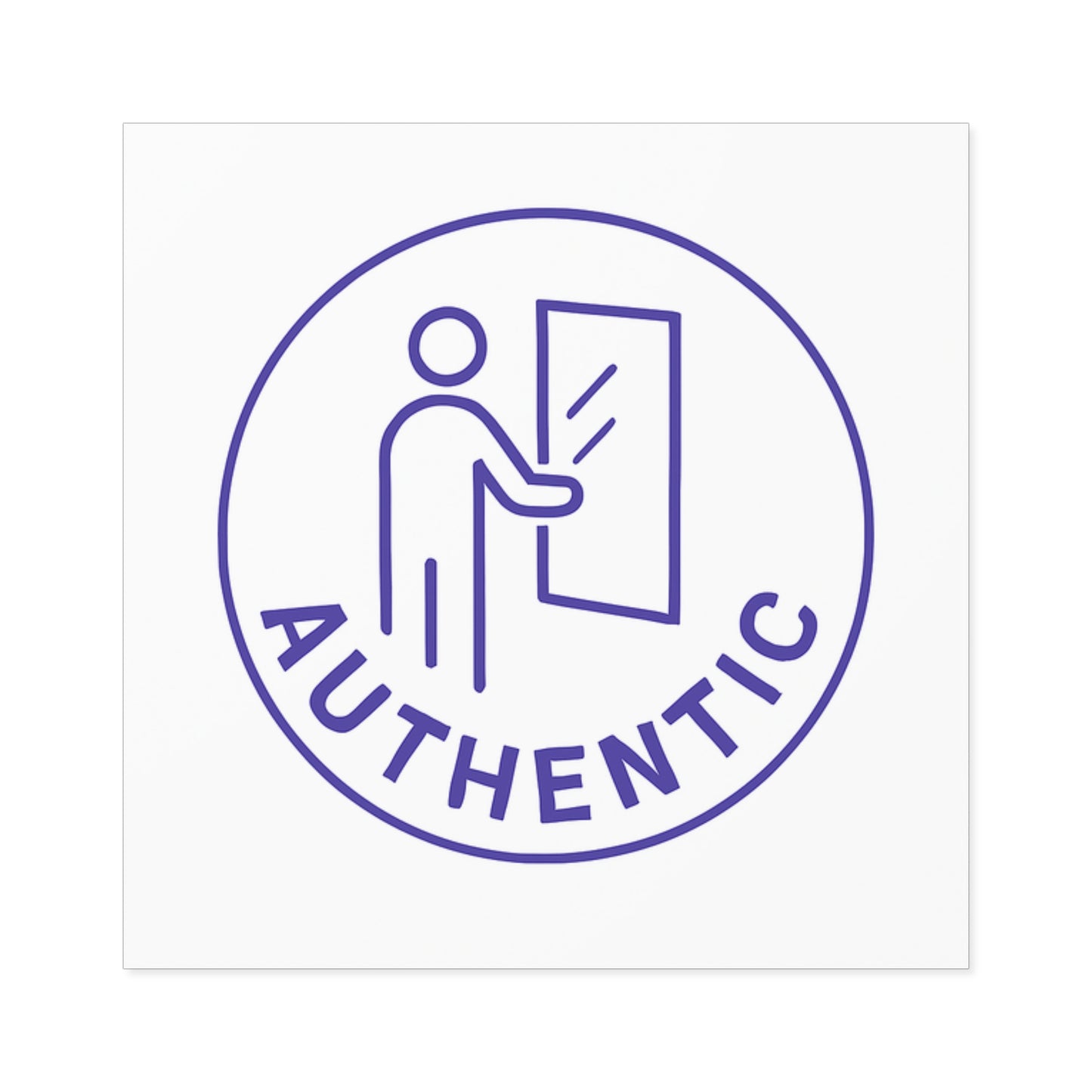 Authentic Mirror Badge Sticker — Square Indoor/Outdoor Vinyl