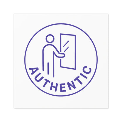 Authentic Mirror Badge Sticker — Square Indoor/Outdoor Vinyl