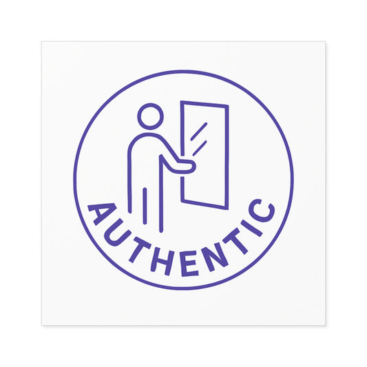 Authentic Mirror Badge Sticker — Square Indoor/Outdoor Vinyl