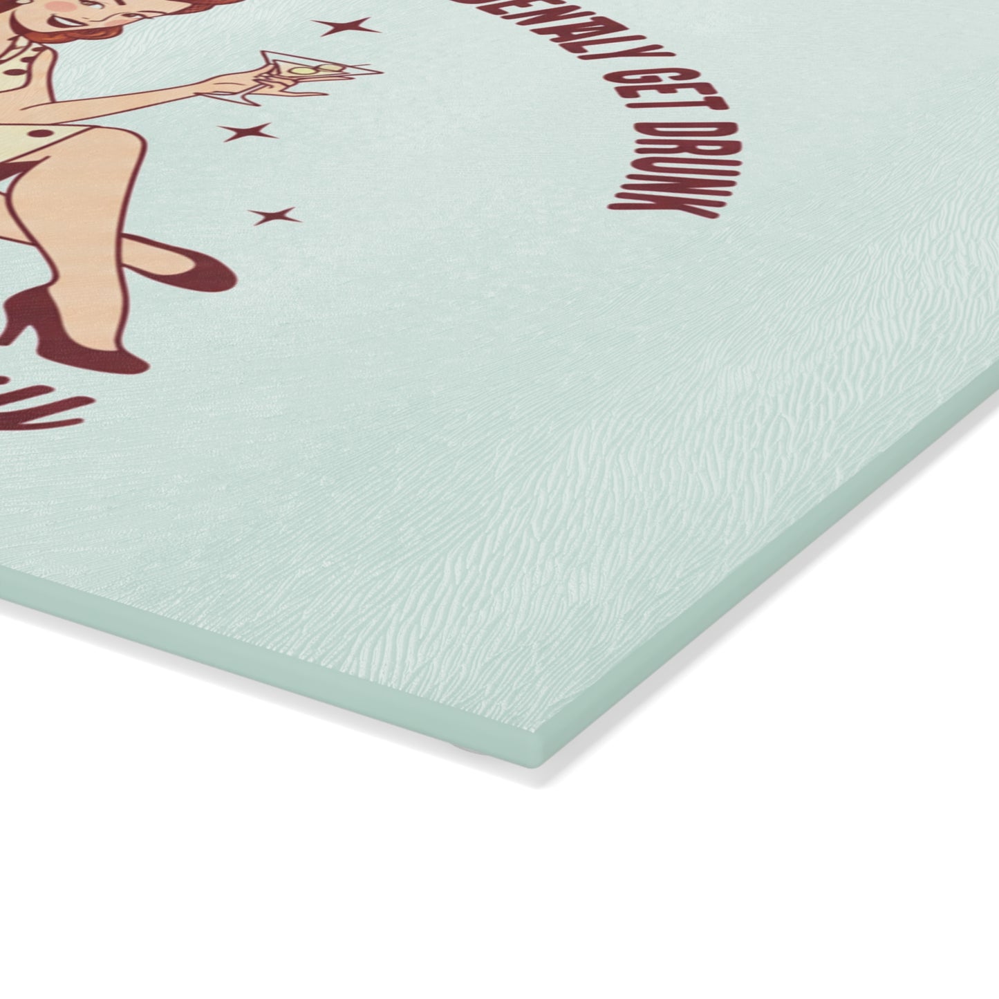 Retro Cocktail Glass Cutting Board - "It Looks Like I May Accidentally Get Drunk On Purpose Today"
