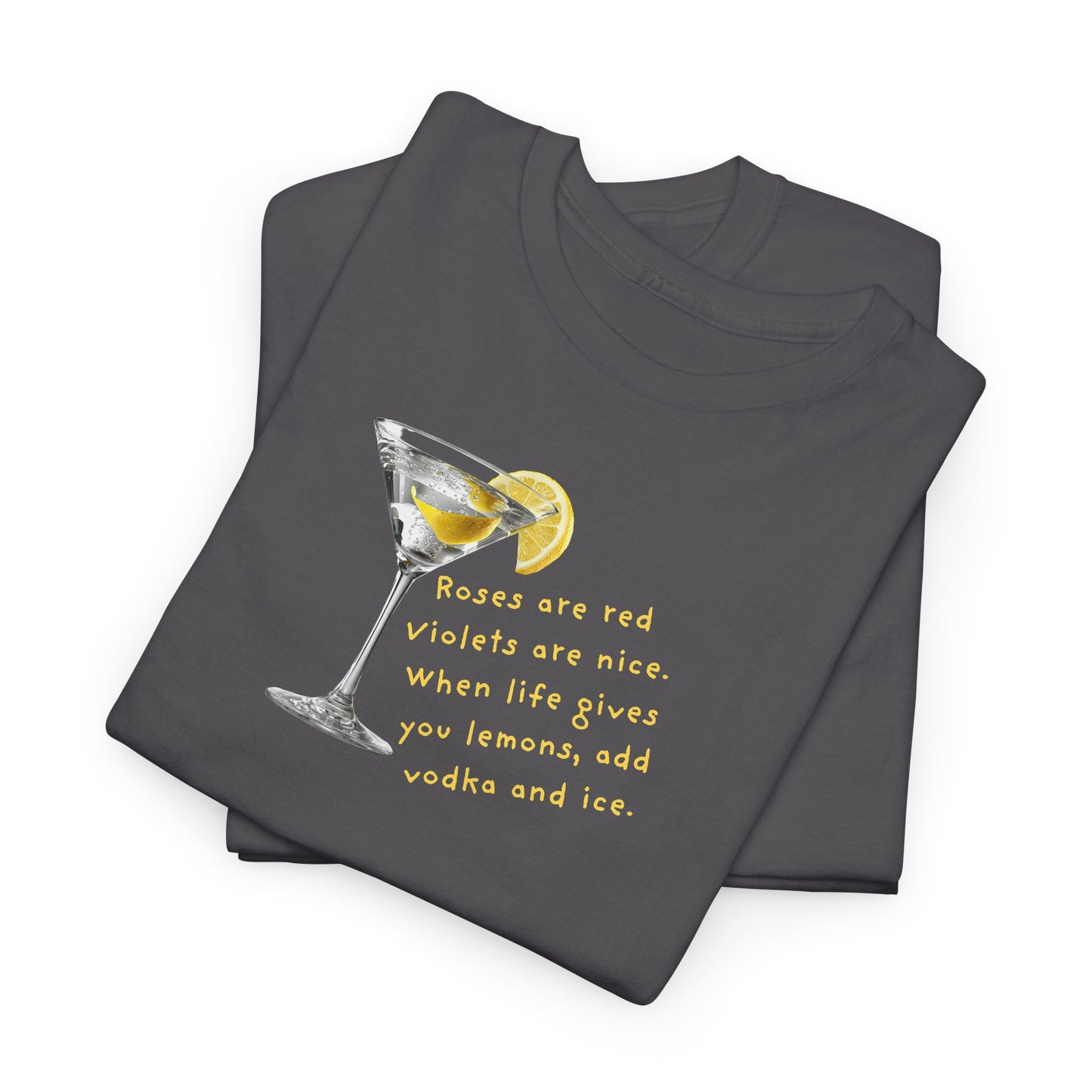 UNISEX Martini Lemon Graphic Tee — 'When life gives you lemons, make a martini'